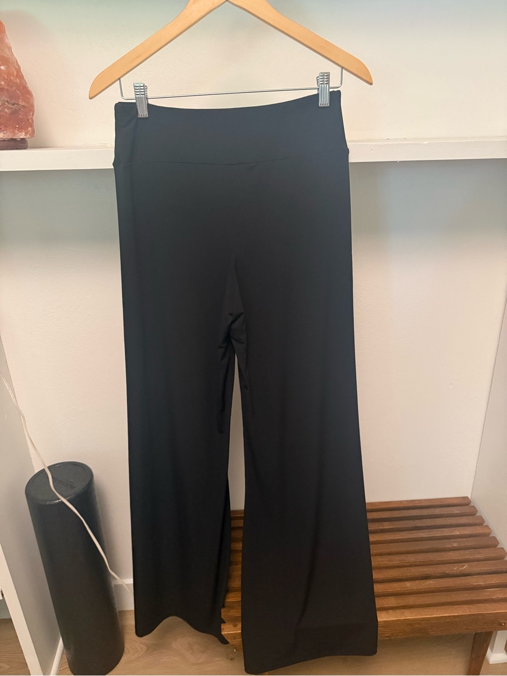 Veronica M Black Wide Leg High-Rise Pants